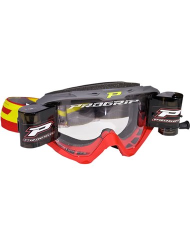 Óculos de motocross Riot Roll-Off cinza / vermelho PRO GRIP PZ3450ROGRRO