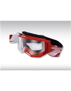 Gafas de motocross 3300 Wh/Red Transparente PRO GRIP PZ3300-127