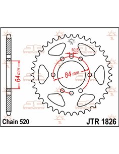 Corona JTR1826.37 37 dents 520 PITCH BLACK C49 HIGH CARBÓ STEEL