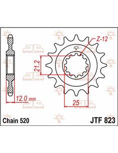 Piñón de ataque JTF823.15 15 dientes 520 PITCH NATURAL CHROMOLY STEEL ALLOY