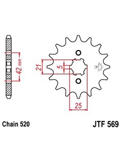 Front drive sprocket JTF569.18 18 teeth 520 PITCH NATURAL SCM420 CHROMOLY STEEL ALLOY