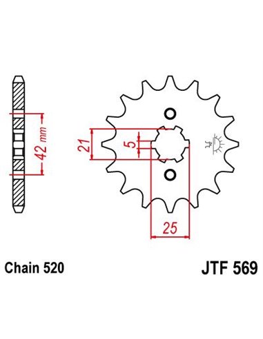 Front drive sprocket JTF569.18 18 teeth 520 PITCH NATURAL SCM420 CHROMOLY STEEL ALLOY