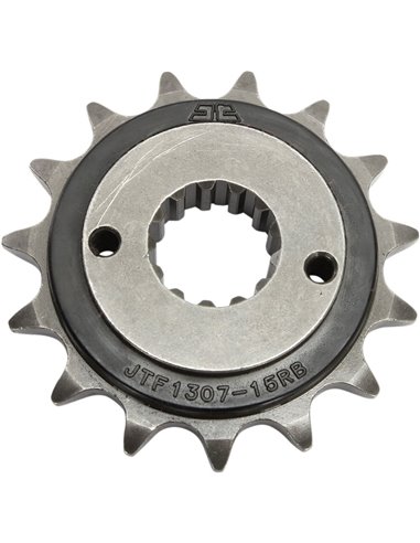 Front drive sprocket JTF1307.15RB RUBBER CUSHIONED 15 teeth 520 PITCH NATURAL SCM420 CHROMOLY STEEL ALLOY