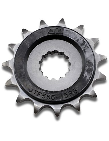 Front drive sprocket JTF565.15RB RUBBER CUSHIONED 15 teeth 520 PITCH NATURAL SCM420 / 20CRMO CHROMOLY STEEL