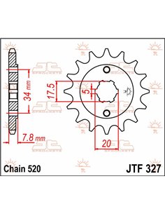 Front drive sprocket JTF327.11 11 teeth 520 PITCH NATURAL CHROMOLY STEEL