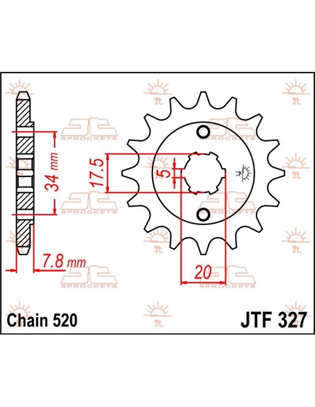 Front drive sprocket JTF327.11 11 teeth 520 PITCH NATURAL CHROMOLY STEEL