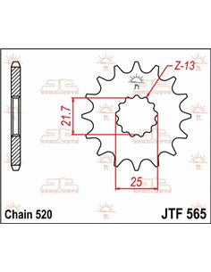 Piñón d'atac JTF565.17 17 dents 520 PITCH NATURAL chromoly STEEL