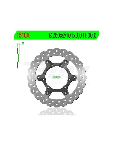 Brake disc NG 1510X 259.5 x 101 x 3.0