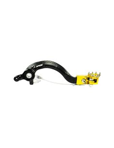 Pedal de freio forjado RM125 (01-08) Preto / Amarelo Apico BPF402Y
