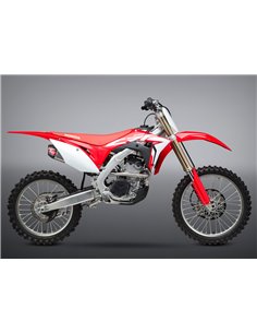 Complete line Yoshimura Signature RS-9 double exhaust, titanium, and carbon cap, Honda CRF250R