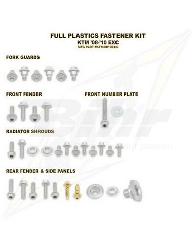 Kit tornillería de plástica Bolt KTM 08-10 EXC Bolt KTM-0810EXC