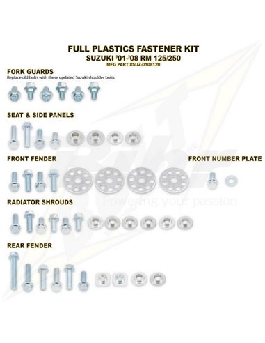 Kit tornillería de plástica Bolt SUZ 01-08 RM125/250 Bolt SUZ-0108120