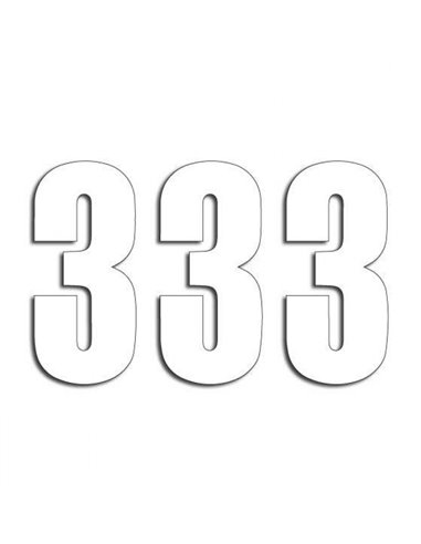 Pacote de adesivos da série 3 do Numbers Três com 3 White Blackbird Racing 5047-10-3