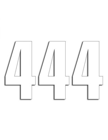 Pacote de adesivos da Numbers Três Série 4 com 3 White Blackbird Racing 5047-10-4