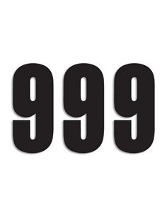 Pacote de adesivos da Numbers Três Série 9 com 3 Black Blackbird Racing 5047-20-9