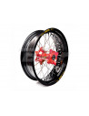 Complete wheel Haan Wheels black rim 17-5.00 red hub 1 16209/3/6