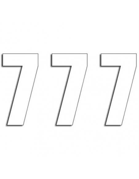 Paquete de 3 adhesivos Two Series Number 7 White Blackbird Racing 5048-10-7
