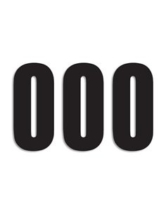 Paquete de 3 adhesivos Two Series Number 0 Black Blackbird Racing 5048-20-0