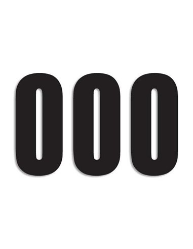 Paquete de 3 adhesivos Two Series Number 0 Black Blackbird Racing 5048-20-0