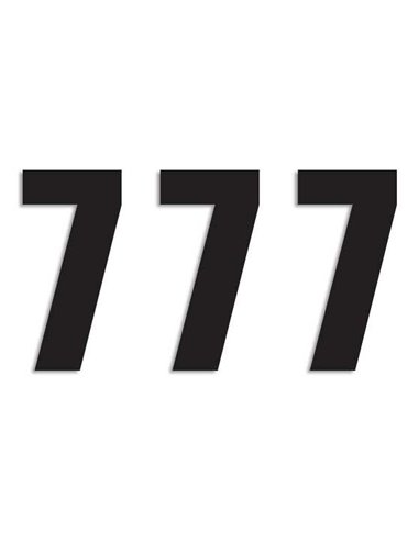 Paquete de 3 adhesivos Two Series Number 7 Black Blackbird Racing 5048-20-7