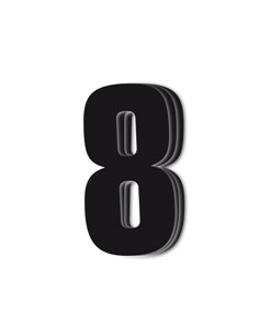 Number #8 16X7.5Cm Bk Blackbird Racing 5048/20/8