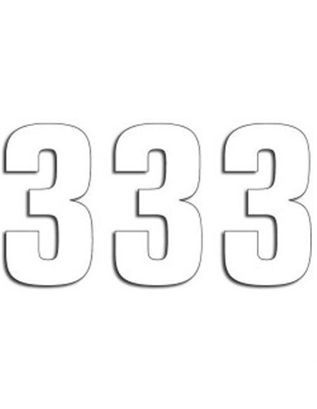 Paquet de 3 adhesius Two Sèries Number 3 White Blackbird Racing 5048-10-3