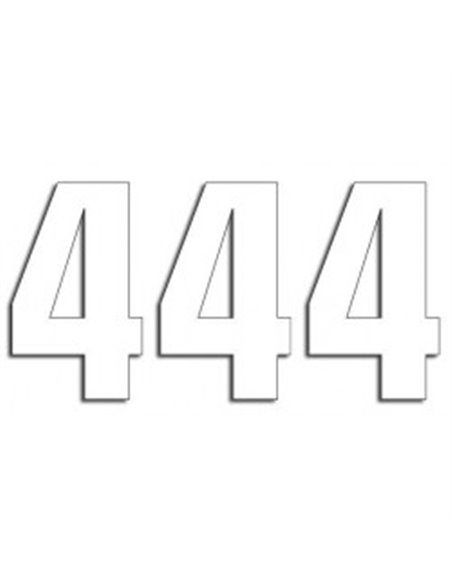 Paquete de 3 adhesivos Two Series Number 4 White Blackbird Racing 5048-10-4