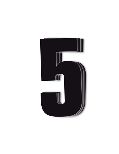 Paquete de 3 adhesivos Two Series Number 5 Black Blackbird Racing 5048-20-5