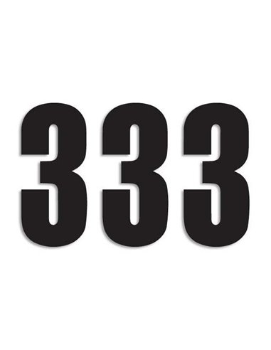 Pacote de adesivos da série 3 do Numbers Três com 3 Black Blackbird Racing 5047-20-3