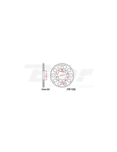 Couronne en acier JT 1332 avec 42 dents