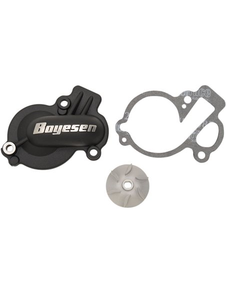 Kit de hélice e tampa da bomba de água Boyesen Aluminum Black Supercooler WPK45AB