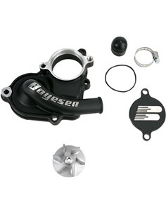 Kit de hélice e tampa da bomba de água Boyesen Aluminum Black Supercooler WPK-26AB