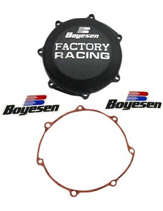 Tapa de embrague Boyesen Factory Racing color negro CC-37B