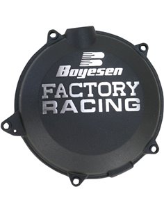 CLUTCH COVER FACTORY RACING ALUMINUM REPLACEMENT POWDER-COATED BLACK BOYESEN CC-45B