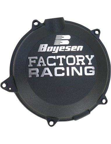 CLUTCH COVER FACTORY RACING ALUMINUM REPLACEMENT POWDER-COATED BLACK BOYESEN CC-45B