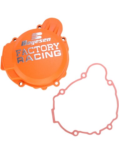 Tapa de encendido de aluminio Boyesen Factory Racing color naranja recubrimiento en polvo SC-41AO