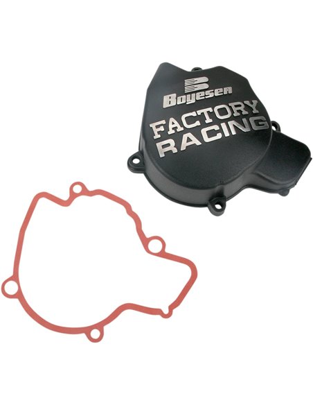 Tapa de encendido de aluminio Boyesen Factory Racing color negro SC-44B