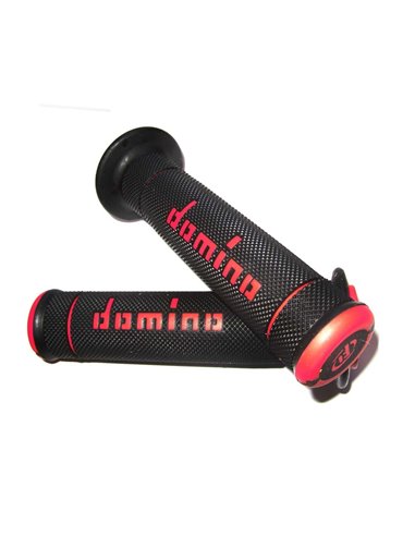 Domino Poignées Trial Double Composant Noir/Rouge