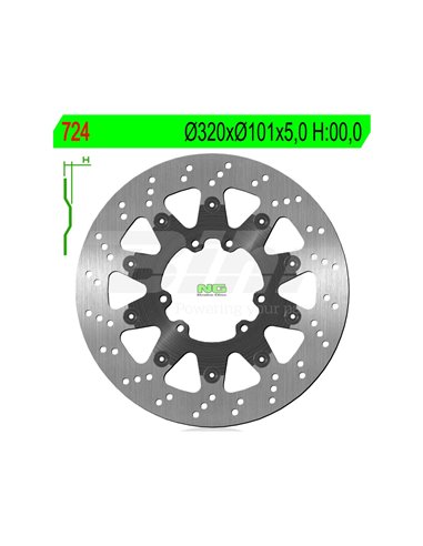 Disco de freno NG 724 Ø320 x Ø101 x 5