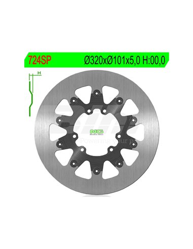 Disc de fre NG sense ventilacions 724SP Ø320 x Ø101 x 5