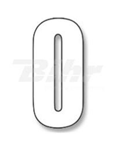 Números Three Series  0 Adhesivo Paquete de 3 White Blackbird Racing 5047-10-0