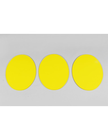 Vintage Universal Oval Number Tapa frontal porta-número amarillo (3-Pack) UFO-Plast ME08049-D