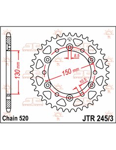 Corona JTR245 / 3.43 43 dents 520 PITCH NATURAL C49 HIGH CARBÓ STEEL