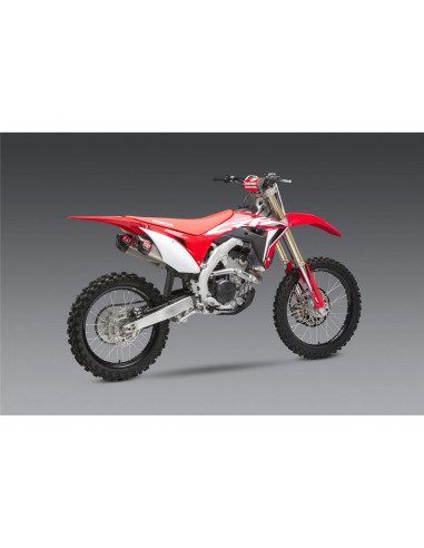 Complete line Yoshimura Signature RS-9T double exhaust, stainless steel, carbon cap, Honda CRF250R