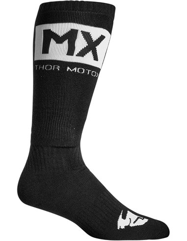 Sock Mx Solid Bk/Wh 6-9 THOR-MX 2023 3431-0675