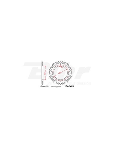 Cremalheira de alumínio JT 1465 com 47 dentes
