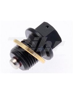 Tap de buidatge d'oli TECNIUM magnètic alu negre M10 x 1,50 x 14