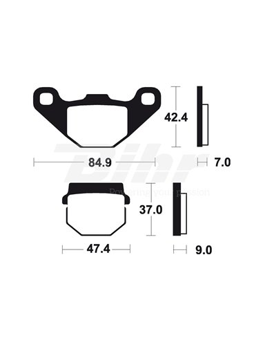 Position des plaquettes de frein frittées Tecnium MO44: avant