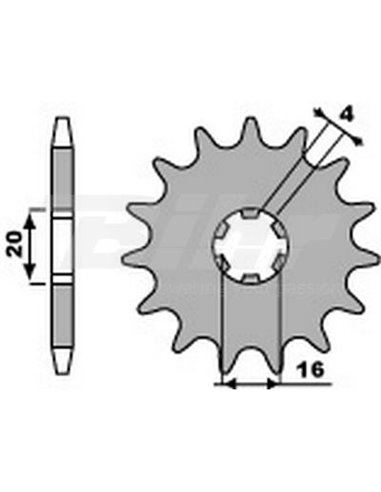 Piñón PBR 14 dents cadena pas 428 Yamaha YZ80