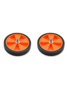 Par de ruedas completas para estabiciclo llanta naranja